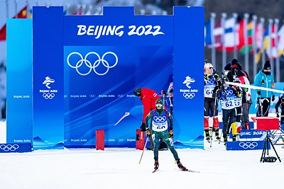 Gabrielė Leščinskaitė Pekino olimpinių žaidynių biatlono 15 km individualiose lenktynėse / V.Dranginio nuotr.