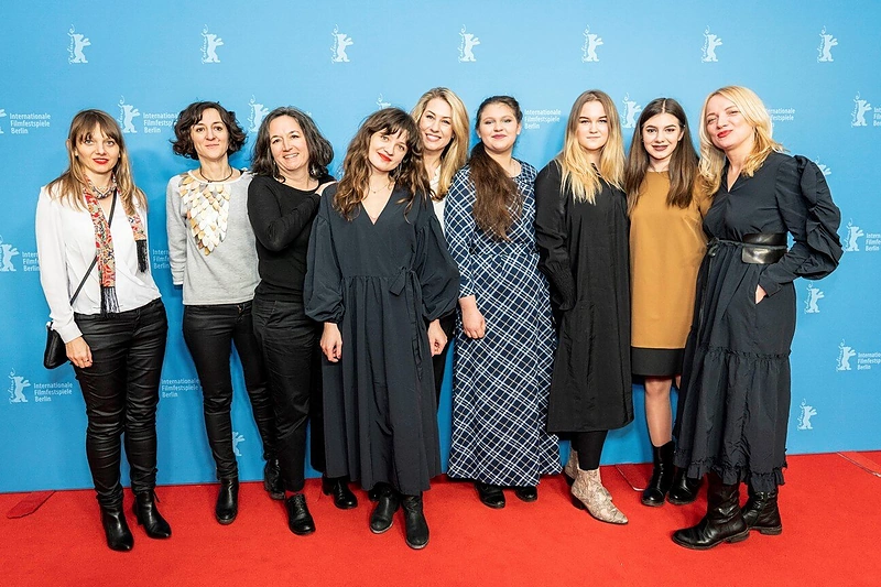 Filmo „Mėlyna kaip apelsinas žemė“ prodiuserė Giedrė Žickytė su komanda