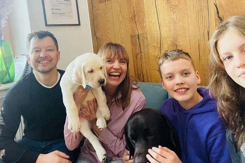Vlada Musvydaitė su šeima ir augintiniais / Asmeninio albumo nuotr.