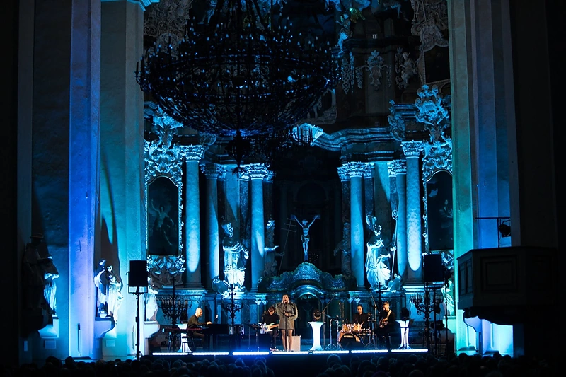 Ievos Narkutės koncerto „Meilės nutylėjimai“ akimirka / Martyno Vitėno nuotr.