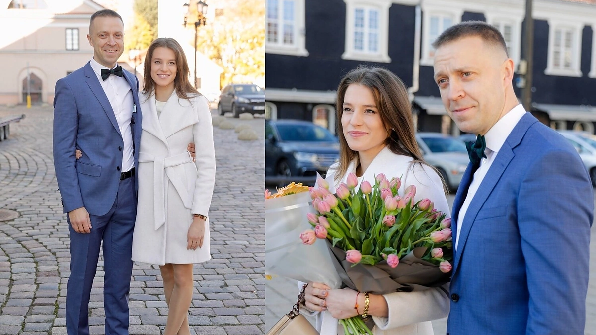 Žalgirio“ vadovas Paulius Motiejūnas ir gimnastė Karolina Sklenytė / Teodoro Biliūno nuotr.