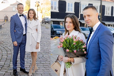 „Žalgirio“ vadovas P.Motiejūnas ir gimnastikos čempionė K.Sklenytė susilaukė pirmagimio