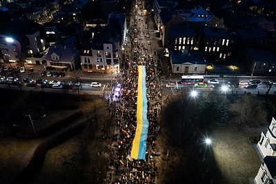 Vienybės ir solidarumo akcija „Laisvė šviečia“ Vilniuje / Luko Balandžio nuotr.