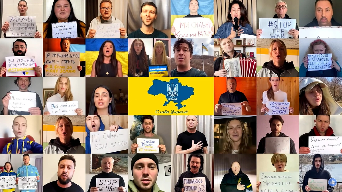 Ukrainos žvaigždės gieda šalies himną / Stop kadras