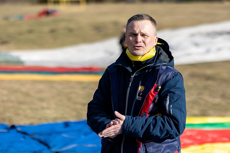 Vilniuje kilo oro balionai su Ukrainos vėliavomis / Luko Balandžio nuotr.