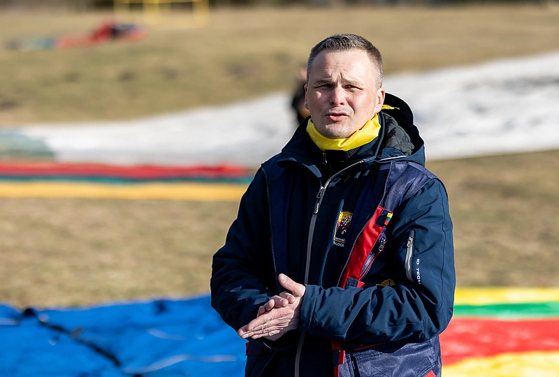 Vilniuje kilo oro balionai su Ukrainos vėliavomis / Luko Balandžio nuotr.