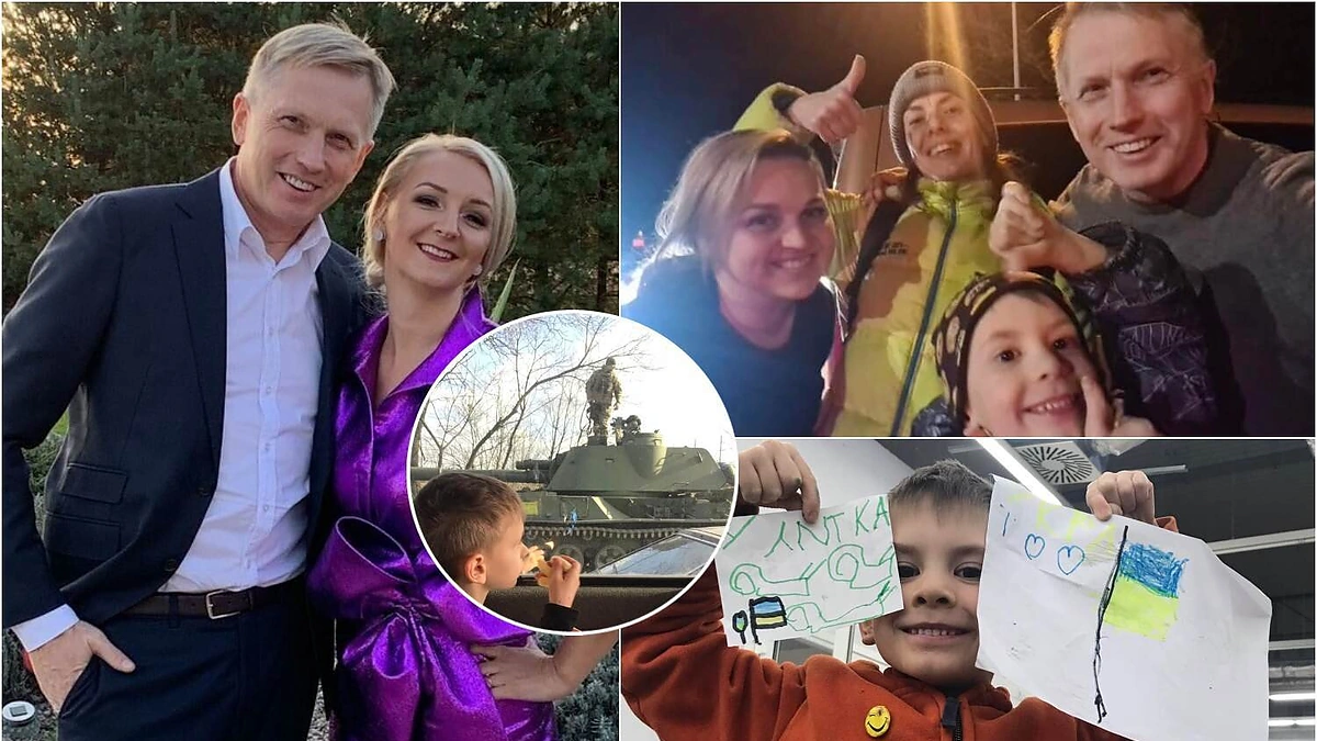 Artūras Butkevičius, Viktorija Mauručaitė ir nuo karo Ukrainoje išgelbėta šeima / Asmeninio albumo nuotr.