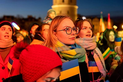 Vienybės ir solidarumo su Ukraina akcija „Laisvė šviečia“ / Irmanto Gelūno nuotr.