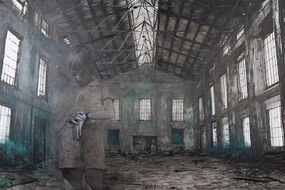 Rustam Mirzoev, Kiek valandų. 2018, Aliejus, drobė. 94x144 cm, 2500 EUR