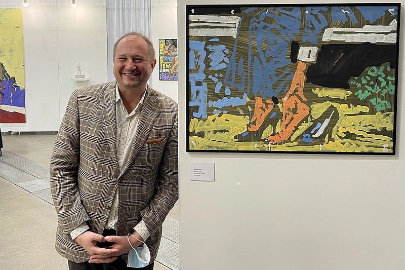 TSEKH galerijos vadovas Oleksandras Ščeluščenka meno mugėje ArtVilnius'21