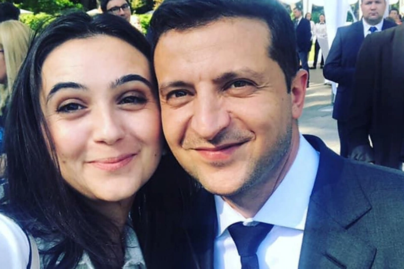 Iuliia Mendel ir Volodymyras Zelenskis / Socialinių tinklų nuotr.