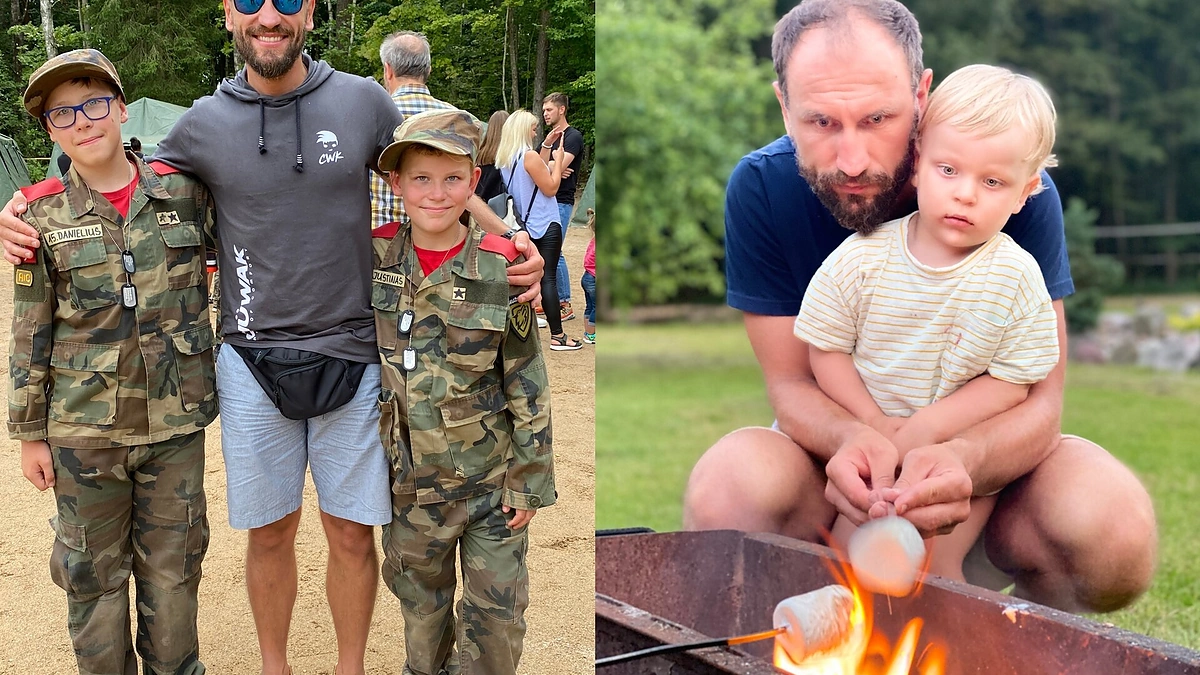 Evaldas Venskutonis su vaikais