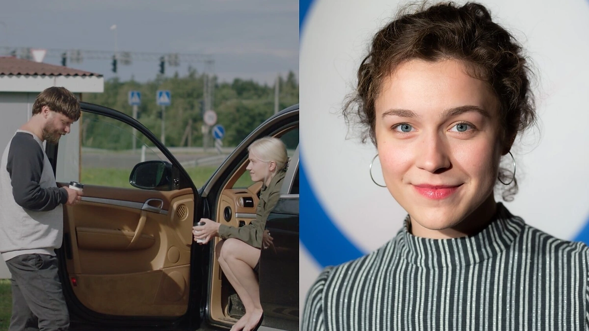 Aistė Diržiūtė ir filmo „Piligrimai“ kadras / Gretos Skaraitienės nuotr.