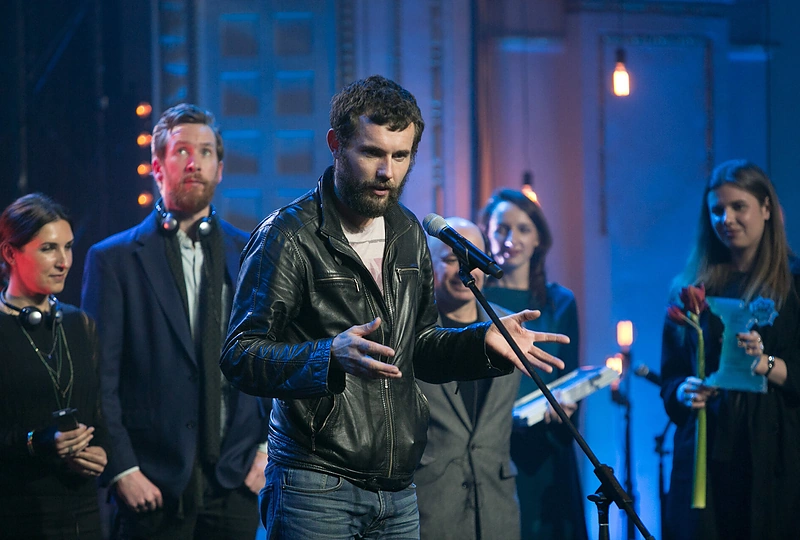 Mantas Kvedaravičius „Sidabrinės gervės“ apdovanojimuose 2016 m. / Juliaus Kalinsko nuotr.