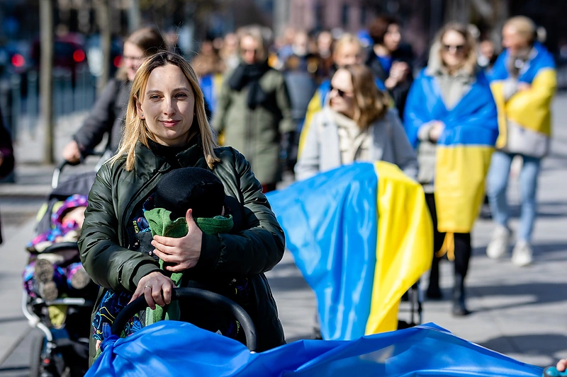 Mamų eisena Gedimino prospektu už vaikus, žuvusius kare Ukrainoje / Luko Balandžio nuotr.