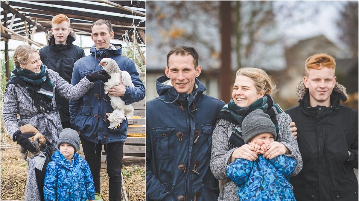 Valdonė ir Dovydas su sūnumi Samueliu ir globotiniu Mantu / „Foto Plunksna“ nuotr.