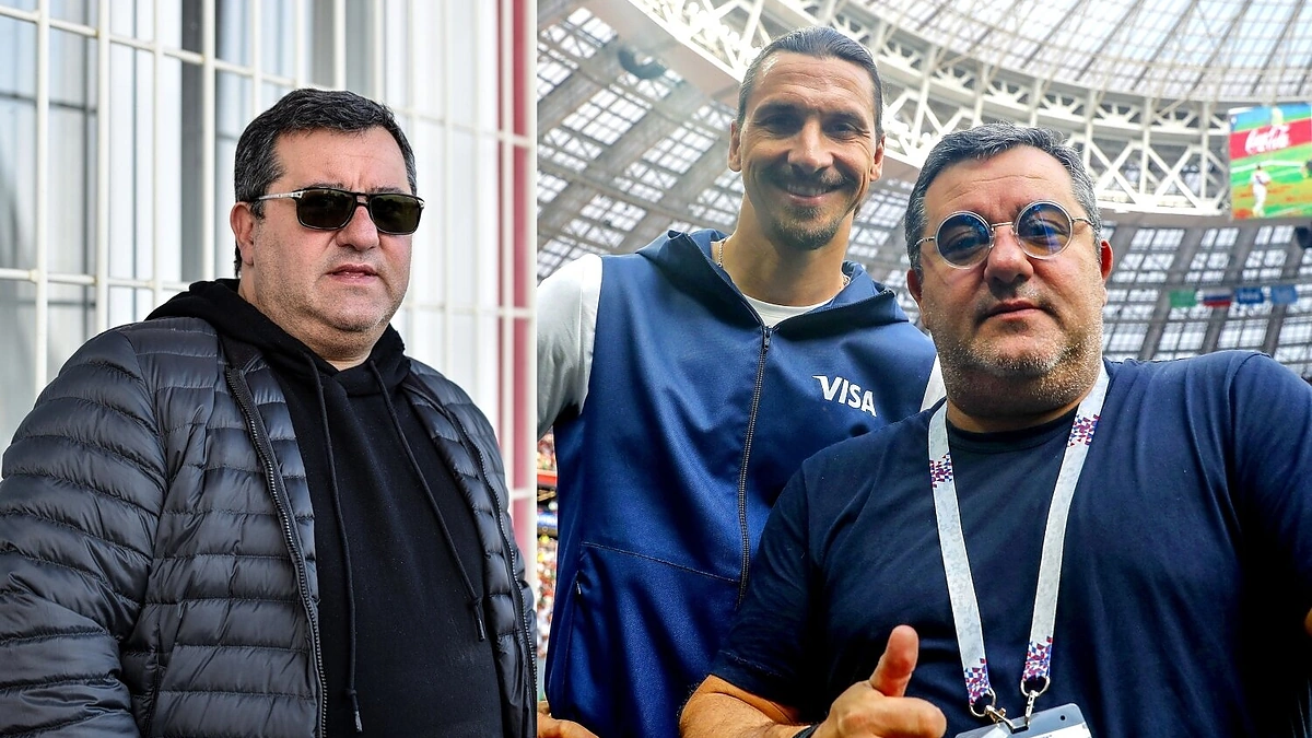 Mino Raiola ir Zlatanas Ibrahimovičius (viduryje) / „Scanpix“ ir „Vida Press“ nuotr.