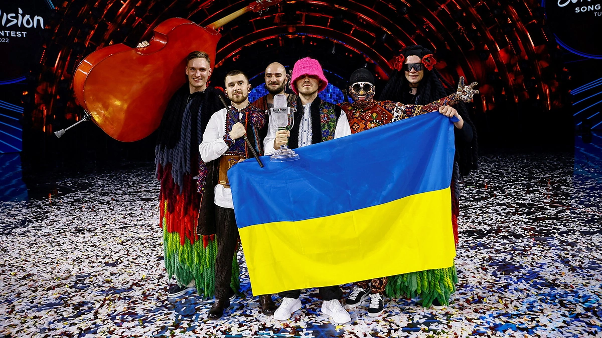 2022-ųjų „Eurovizijos“ nugalėtojai ukrainiečiai „Kalush Orchestra“ / Scanpix nuotr.