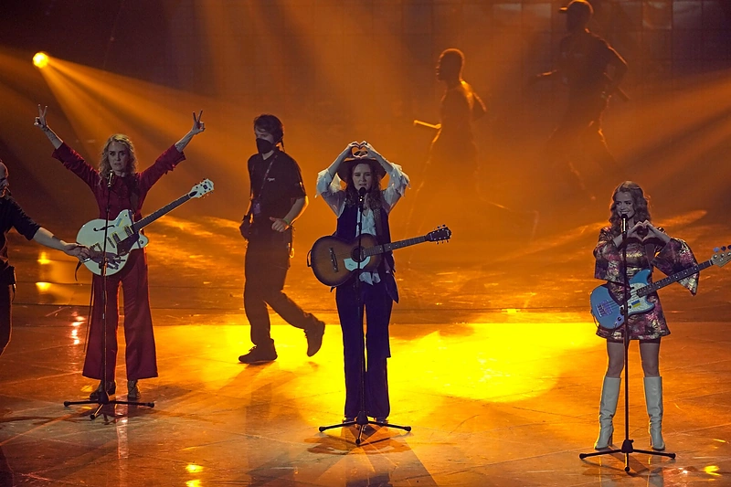 Islandijos atstovės „Eurovizijoje'22“ „Systur“ išreiškė palaikymą Ukrainai / Scanpix nuotr.