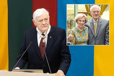 Apdovanojimą atsiėmęs V.Adamkus prakalbo apie žmonos Almos sveikatą: „Ji norėjo dalyvauti čia“