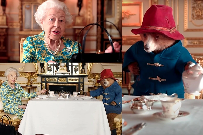 Elizabeth II ir meškiukas Padingtonas / Stop kadras