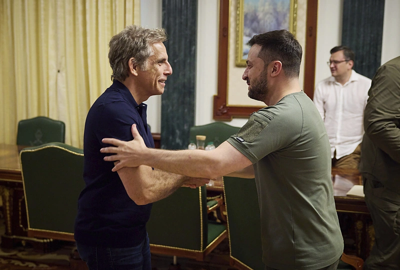 Benas Stilleris su Volodymyru Zelenskiu / „Scanpix“ nuotr.