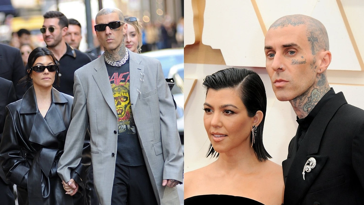 Kourtney Kardashian ir Travisas Barkeris / AFP/„Scanpix“ nuotr.