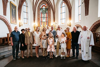 Aušros ir Ramūno Difartų sūnaus Rojaus krikštynos / Loretos Kondratės nuotr.