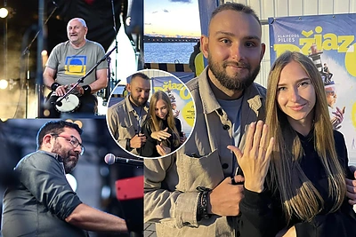 Klaipėdos pilies džiazo festivalio scenoje – sužadėtuvės: mylimajai Larisai pasipiršo ukrainietis Ihoris