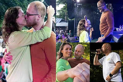 „G&G Sindikato“ koncerto Palangoje scenoje susižadėjo Loreta ir Martynas: ji pasipiršo jam