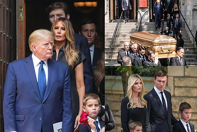 Ivanos Trump laidotuvės Manhatane: atsisveikino šeima ir buvęs pirmasis vyras Donaldas Trumpas