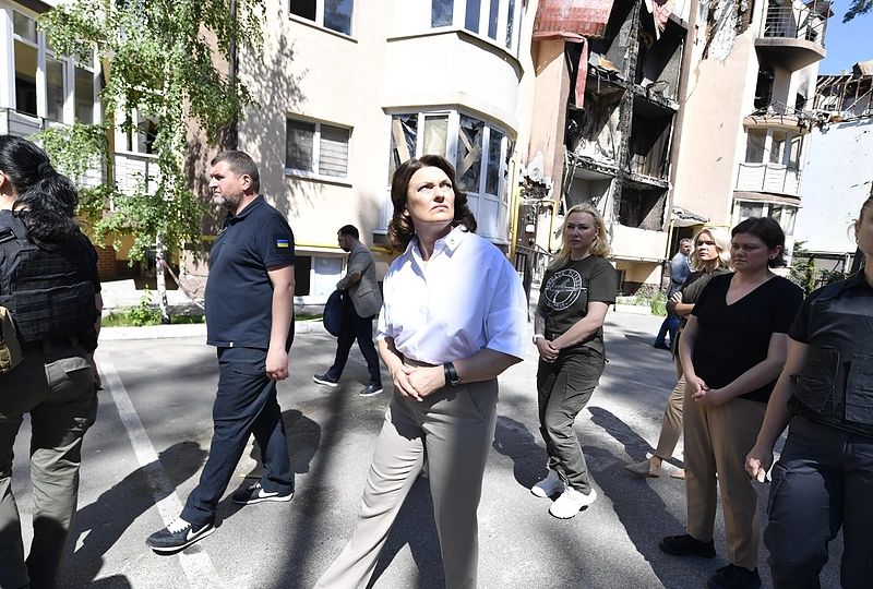 Diana Nausėdienė lankosi Bučoje ir Irpinėje / LR Prezidento kanceliarijos nuotr.