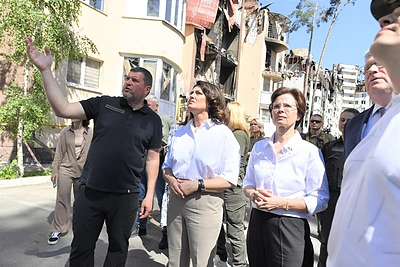Diana Nausėdienė lankosi Bučoje ir Irpinėje / LR Prezidento kanceliarijos nuotr.
