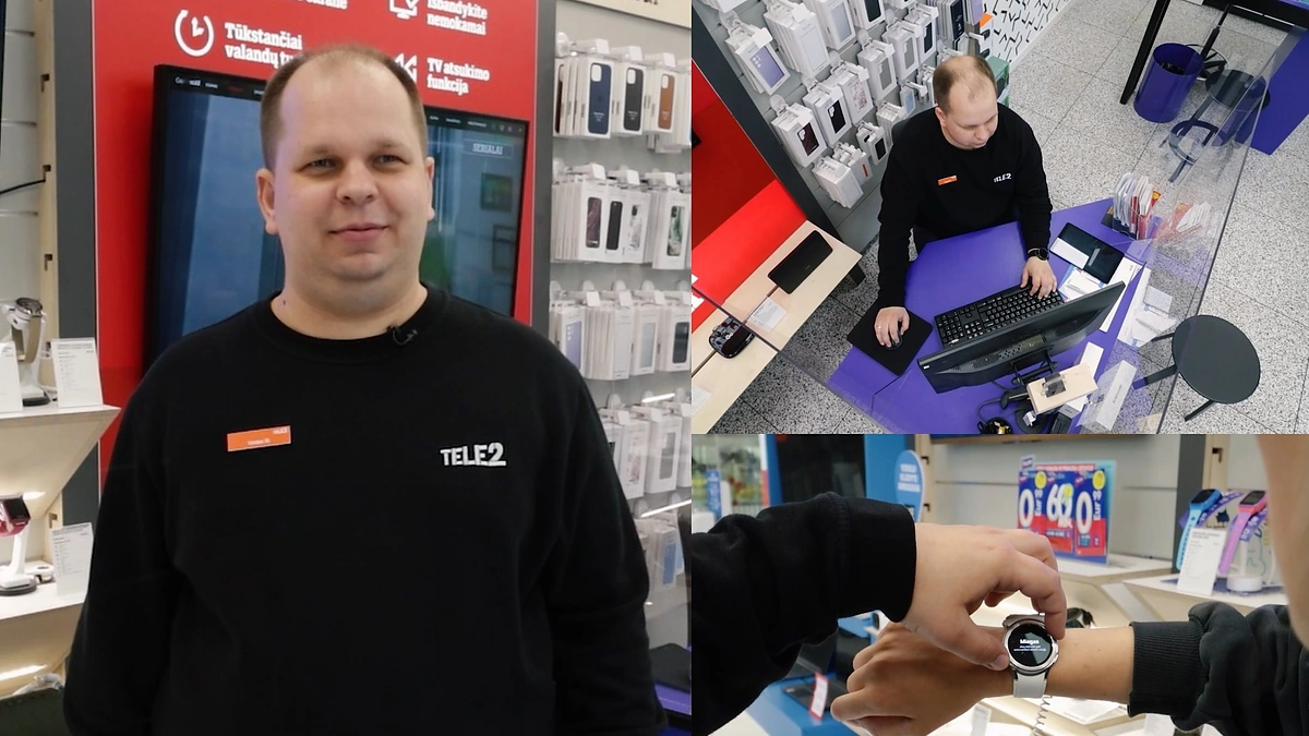 „Tele2“ salone dirbantis pardavimų vadybininkas Vaidas Mikšys / Stopkadro nuotr.