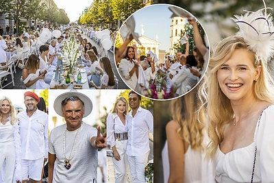 Paslaptinga Baltoji vakarienė priviliojo šimtus dalyvių: Vilniaus centrą užliejo balta upė