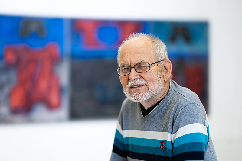 Dailininkas Valentinas Antanavičius ir jo paroda / Gretos Skaraitienės / BNS nuotr.