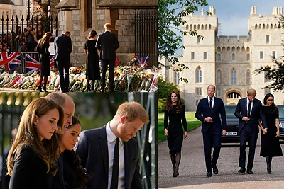 Po Elizabeth II mirties – pirmas viešas princų Williamo ir Harry pasirodymas su žmonomis Vindzore