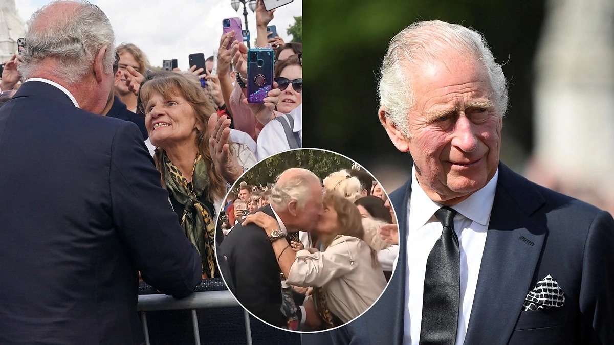 Karalius Charlesą III pabučiavo gerbėja / Scanpix nuotr. ir stop kadras
