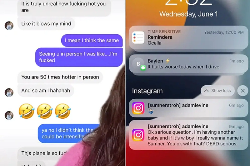 Adamo Levine'o ir Sumner Stroh susirašinėjimas / Ekrano nuotr.