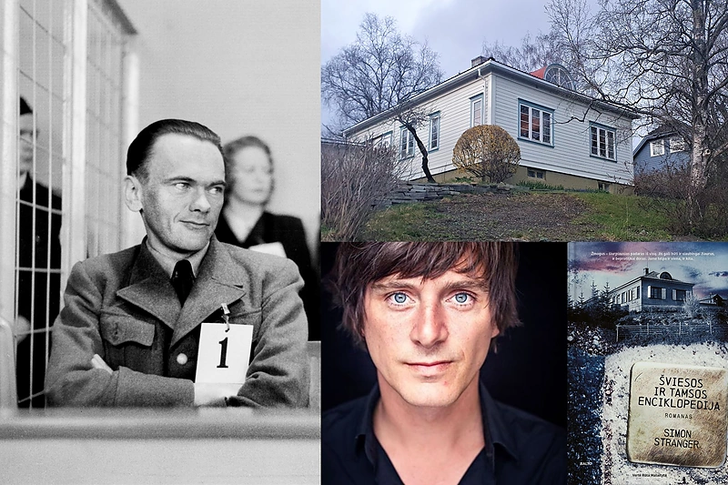 Simonas Strangeris parašė romaną apie nacių pakaliką Henrį Rinnaną (kairėje). Jo gauja buvo įsikūrusi šiame name Trondheime / P.Renbjør, R.Mataitytės, A.Løyningsaftflaske nuotr.