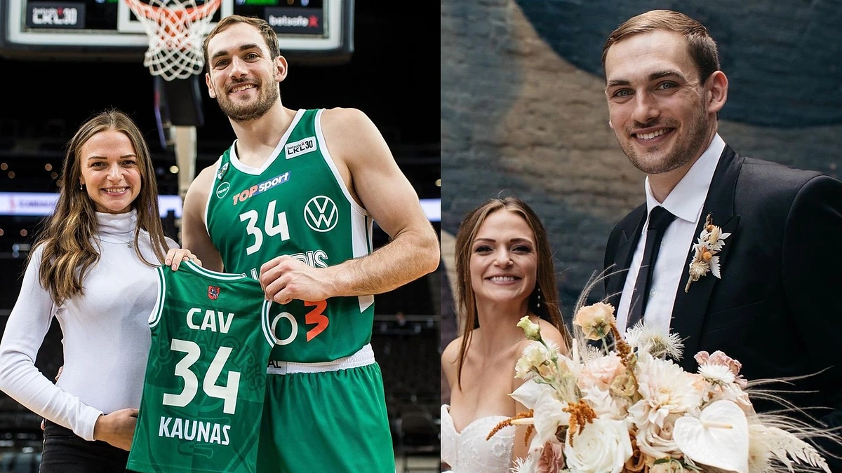 Tyleris Cavanaugh su žmona Maddy / BC Žalgiris Kaunas nuotr.