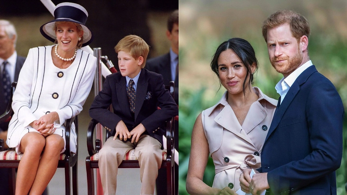 Princesė Diana, princas Harry, Meghan Markle / AFP/„Scanpix“ nuotr.