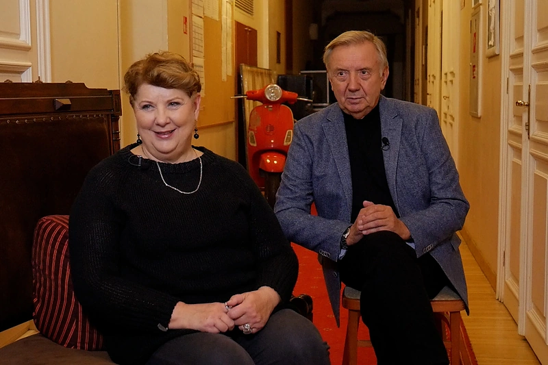 Larisa Kalpokaitė ir Jonas Braškys / TV laidos SVEIKAS RYTOJUS stopkadrai