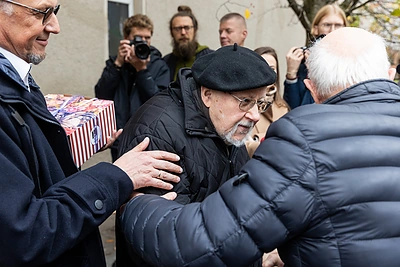 Vytautas Landsbergis sveikinamas 90-ojo jubiliejaus proga / Pauliaus Peleckio / BNS nuotr.