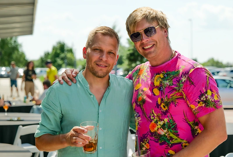 M7 verslo centro (UAB Novus turtas) direktorius Tautvydas Kacevičius ir UAB J&C Aero vadovas Laurynas Skukauskas / Verslo centro „M7“ nuotr.