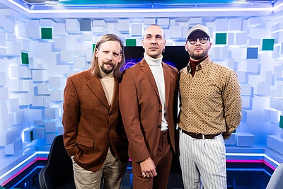 Studijoje grupė „The Roop“ / Gretos Skaraitienės / BNS nuotr.