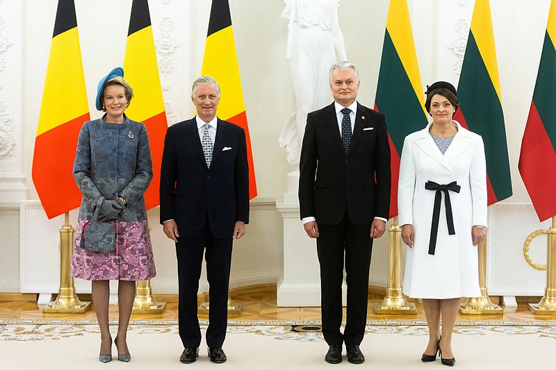 Karalienė Mathilde, Belgijos Karalius Pilypas, Gitanas Nausėda, Diana Nausėdienė / Žygimanto Gedvilos / BNS nuotr.