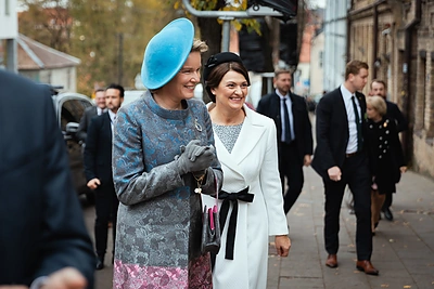 Karalienė Matilda ir Diana Nausėdienė lankosi Vilniaus Gaono žydų istorijos muziejuje / Eitvydo Kinaičio / Prezidento kanceliarijos nuotr.