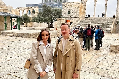 Viktorijos Siegel ir Lauryno Suodaičio kelionės į Izraelį akimirka / Socialinių tinklų nuotr.