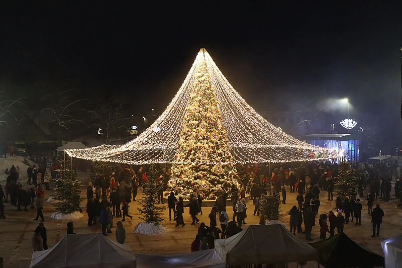 Ignalinos Kalėdų eglės įžiebimas / Ignalinos miesto savivaldybės nuotr.